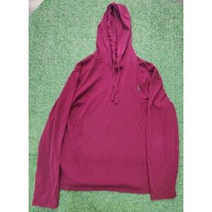 Polo Ralph Lauren Mens Burgundy Cotton Hoodie Long Sleeve Pullover Size M